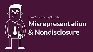 Misrepresentation and Nondisclosure  Contracts  Defenses amp Excuses [upl. by Aisatan]