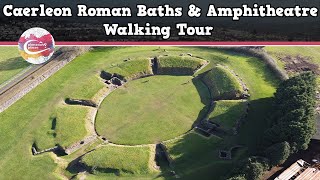 CAERLEON ROMAN BATHS amp AMPHITHEATRE WALES  Walking Tour  Pinned on Places [upl. by Seldun]