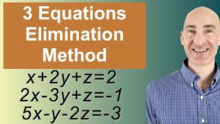 Solving Systems of 3 Equations Elimination [upl. by Ayikal]