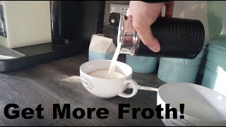 How to Get More Froth from Your Nespresso Coffee Aeroccino  Nespresso tips and help [upl. by Yattirb]