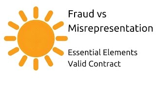 Fraud vs Misrepresentation  Other Essential Elements of a Valid Contract  CA CPT  CS amp CMA [upl. by Johny]